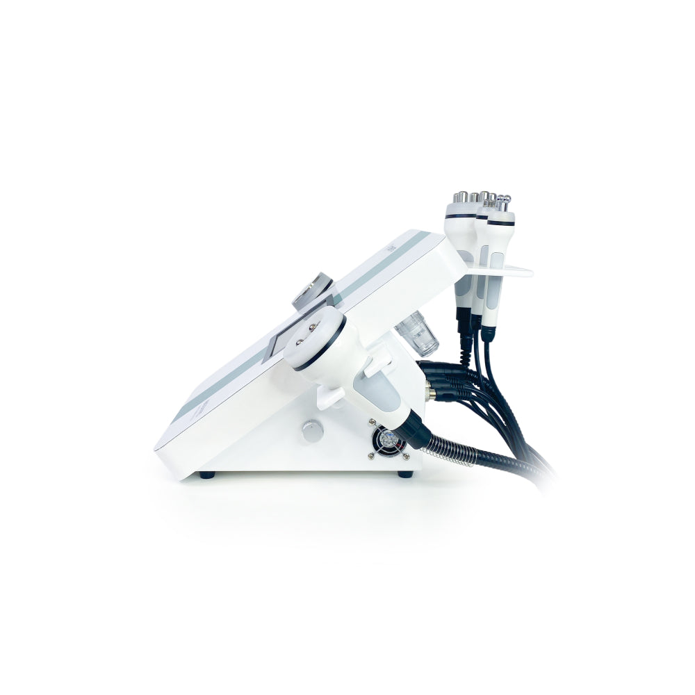 Side view of Zemits Abigon Pro professional body contouring machine with ergonomic applicator holders