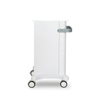 Side view of Zemits Premium Trolley S professional aesthetic device stand with storage shelves