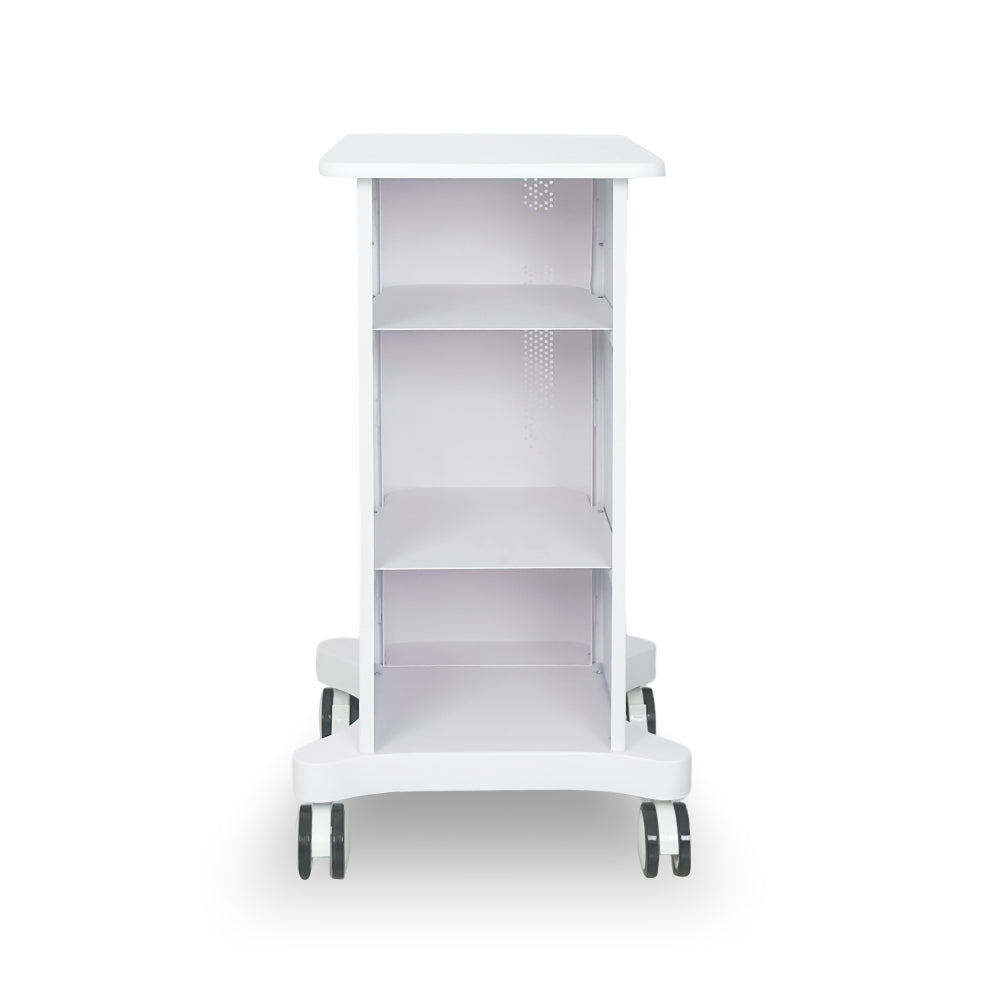 Rear view of Zemits PrimeCart M professional device trolley and storage for aesthetic clinics